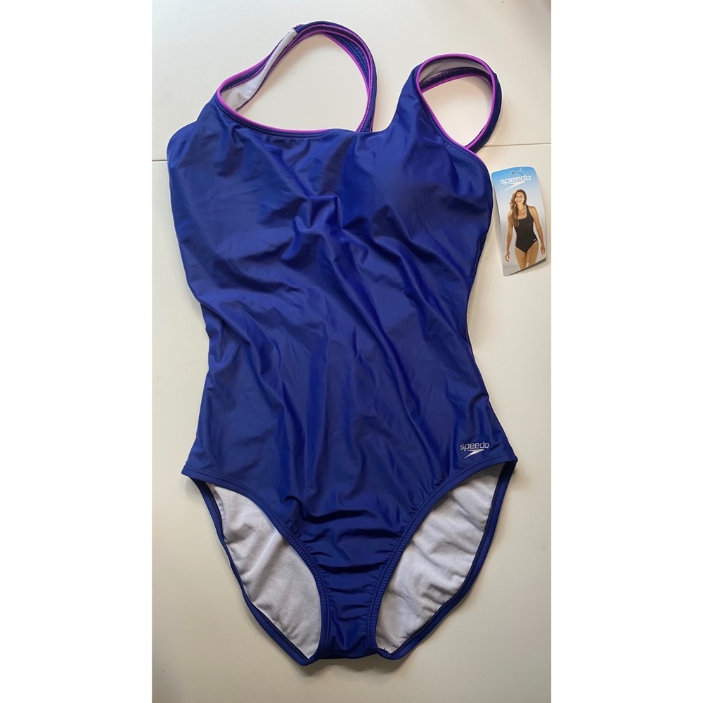 Blue & Purple Speedo One-Piece Bathing Suit